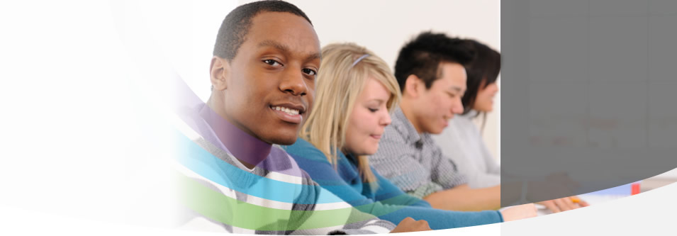 Image of a young man in class.